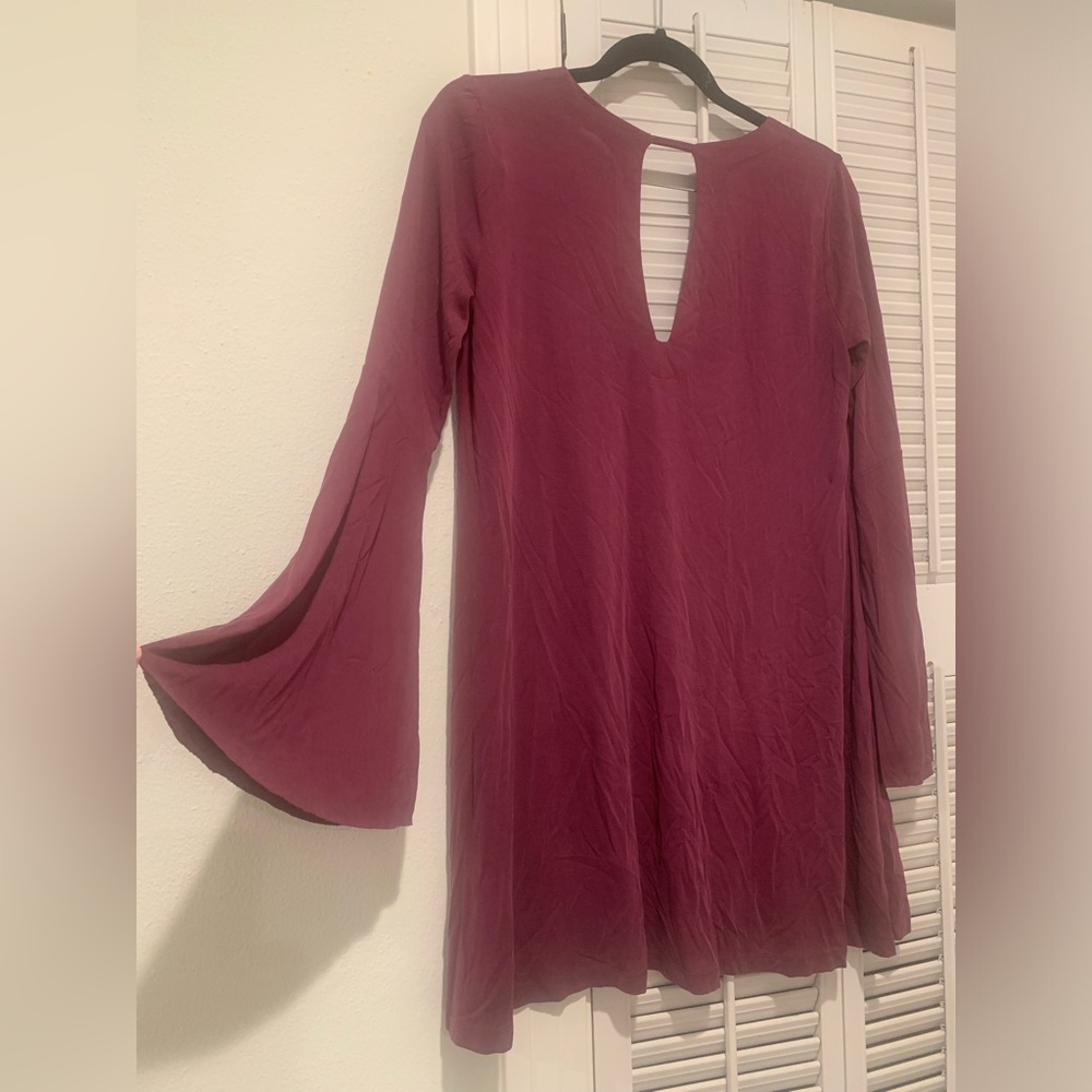 Bell Sleeve Lush Dress with cut out detail in back